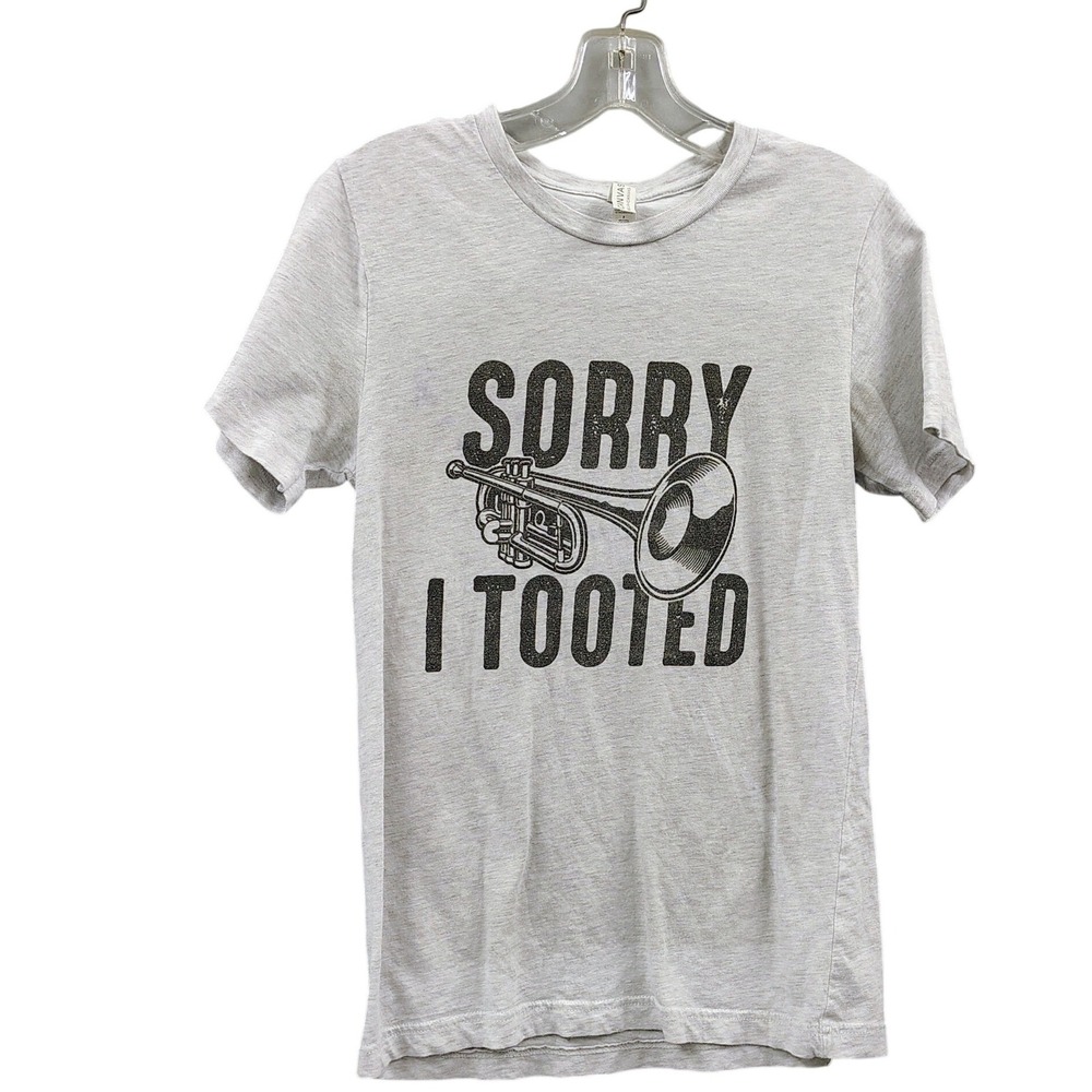 Sorry I Tooted Trumpet Shirt Mens S‎ Gray Funny Band Music Graphic Tee Novelty